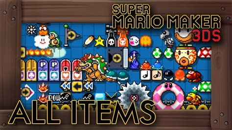 Super Mario Maker 3ds All Items Youtube