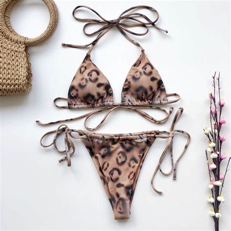 Best Quality Micro Thong Bikini 2020 Sexy Leopard Print Swimwear Women