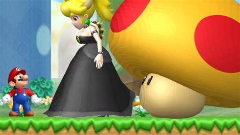 New Super Mario Bros Wii Bowsette And Mega Mushroom Fight In The First Level Youtube