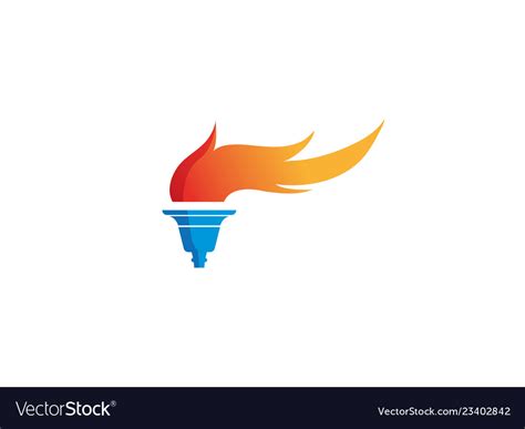 Torch Flame Olympic Symbol Fire Logo Design Vector Image