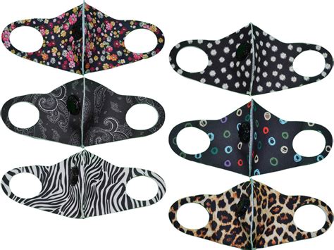 Dozen Pack 3d Fashion Face Masks With Valve Reusable Ladies Printed Fabric Assorted