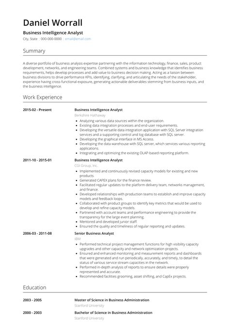 Cvdesignr is a simple online tool for creating cvs in pdf format, offering a wide range of both standard and design templates, enabling you to create a great cv yourself! Business Intelligence Analyst - Resume Samples and Templates | VisualCV