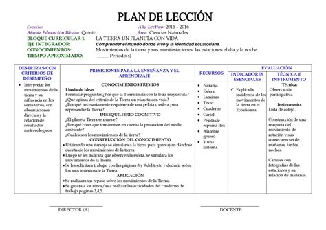 Calaméo Plan De Leccion Cc Nn 5to Año