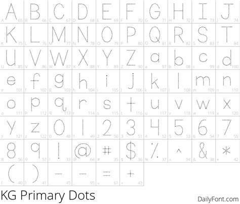 Letter Tracing School Font Kg Primary Dots
