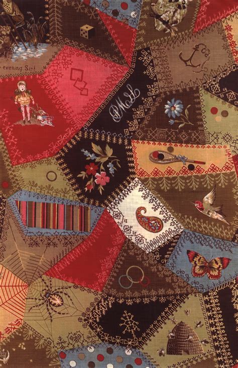 Printed Crazy Quilt Fabric Crazy Quilts Patterns Crazy Quilt Stitches