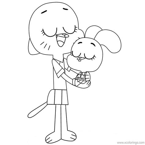 The Amazing World Of Gumball Coloring Pages Anais And Nicole