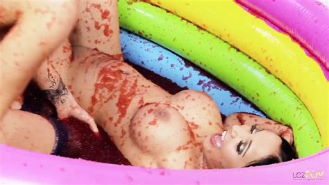 A Pool Of Jello Makes The British Lesbians With Big Boobs Want To Wrestle In It Xhamster