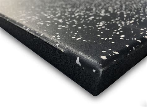 Rubber Black Tile With White Speckled Surface 1000mm X 500mm X 30mm