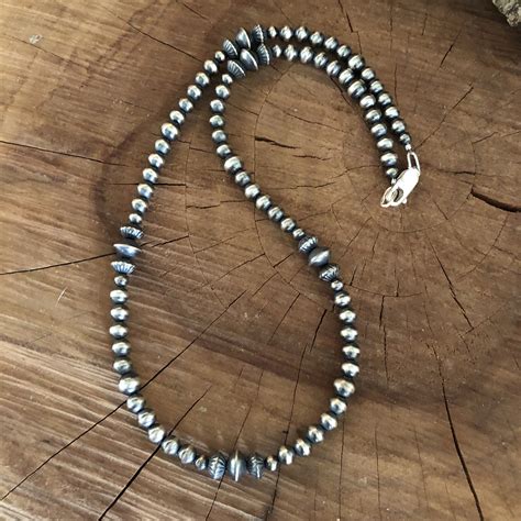 Navajo Pearl Necklacesouthwestern Necklace Oxidized Sterling Etsy In