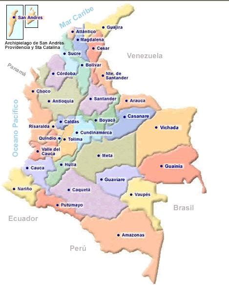 Mapa Politico De Colombia Con Sus Capitales
