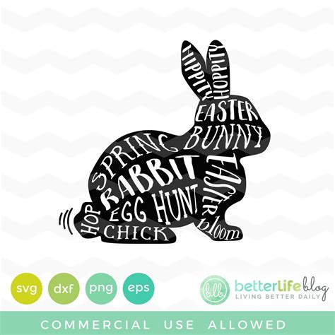 Easter Bunny Svg File Easter Rabbit Svg Cricut Silhouette Monogram