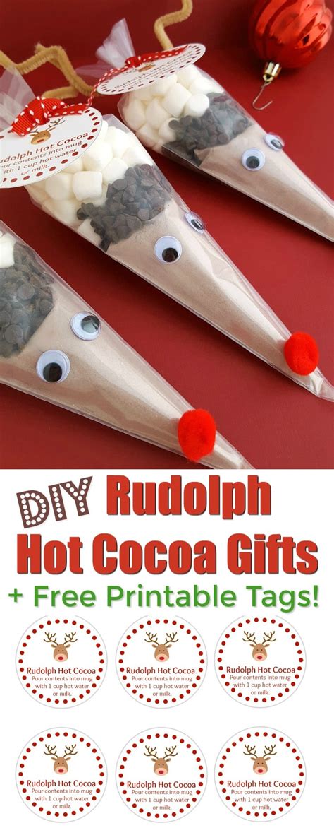 Diy cookie kit instructions cards. Reindeer Hot Chocolate Bags with Free Printable Tags!