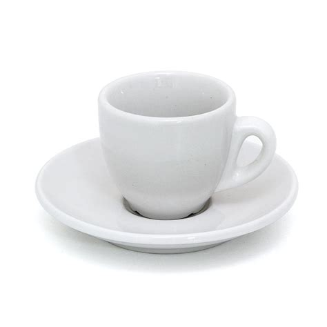 Cup And Saucer White Cafe Style Demitasse Set Of 6 Demitasse Cups