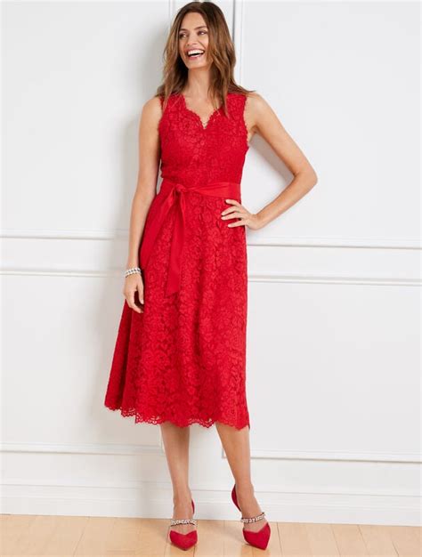 Lace Fit And Flare Dress Talbots