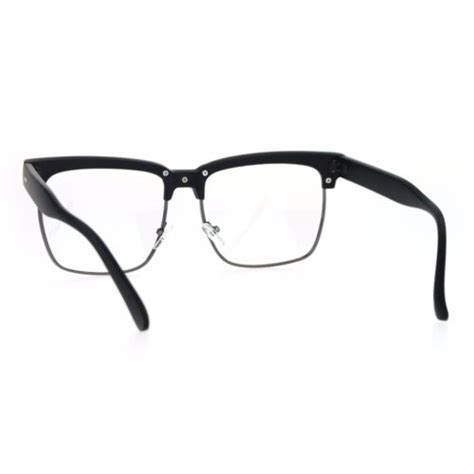 Mens Clear Lens Glasses Designer Fashion Square Frame Eyeglasses Uv 400