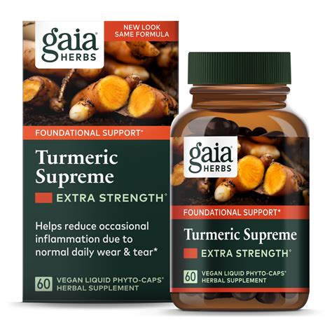 Gaia Herbs Turmeric Supreme Extra Strength 60 Vegan Caps Walmart Com