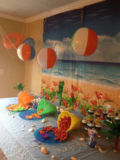 beach party cool way to arrange chips beach birthday party pool beach party beach themed
