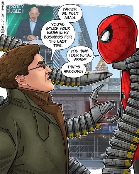 Tom Holland Spider Man Vs Doc Ock By Art Of Twinsvega Marvelstudios