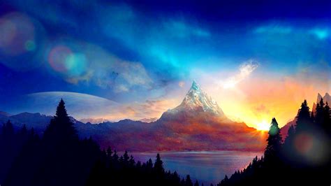 Colorful Mountain Under Blue Sky Hd Nature Wallpapers Hd Wallpapers