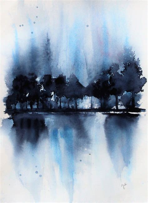 Blue Reflections Watercolor Painting Creative Inspiration In Food