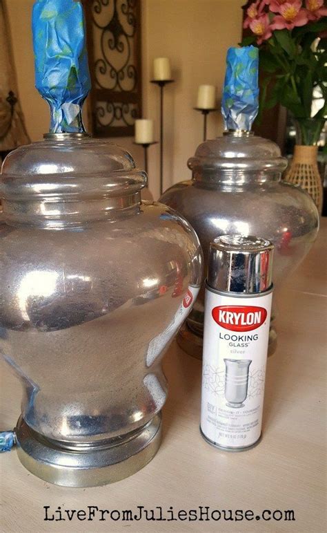 Thrift Store Decor Upcycle Challenge Faux Mercury Glass Lamps Lamp Redo Make A Lamp Lampshade