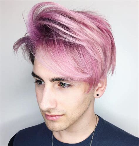The hair on the top is textured and curly. Pink Merman Hair | Hair styles, Hair trends, Men hair color