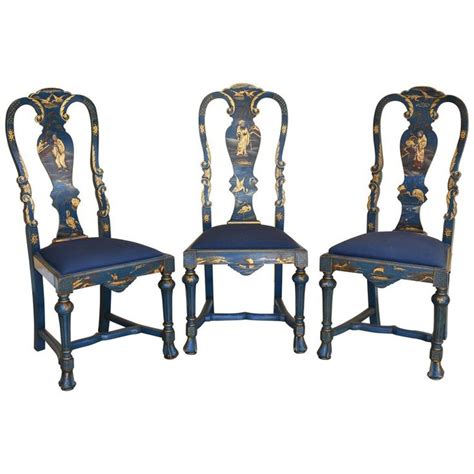 Early 20th Century Queen Anne Style Chinoiserie Chairs Chinoiserie