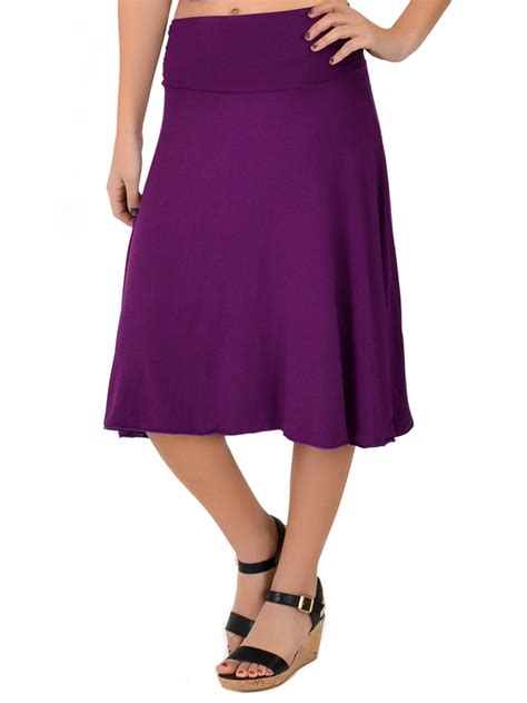 Stretch Is Comfort Girls Womens And Plus Size Knee Length Flowy Skirt