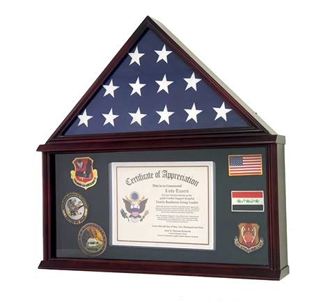 Decomil Large Military Shadow Box Frame Memorial Burial Funeral Flag