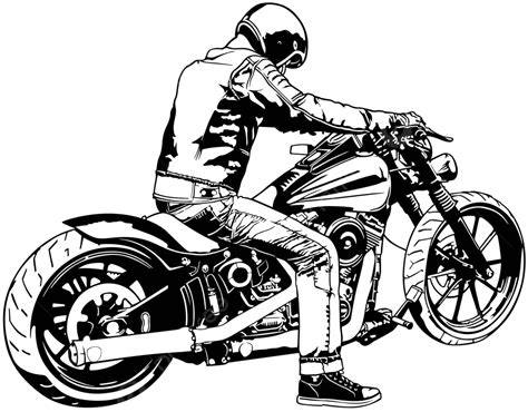 Harley Davidson And Rider Motorcycle Touring Biker Vector Motorcycle