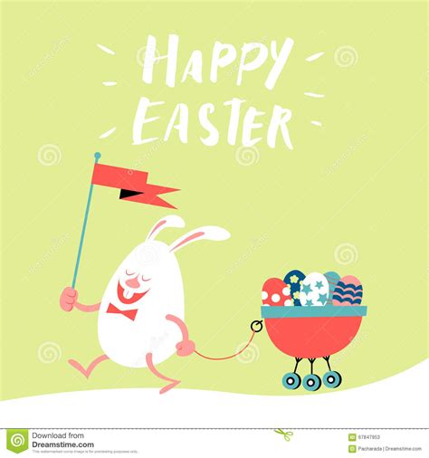 Happy Easter Cartoon Stock Vector Illustration Of Design