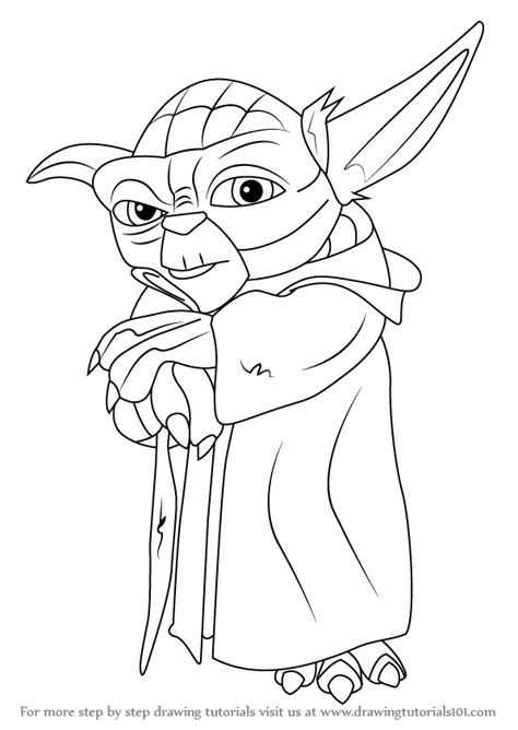 How To Draw Yoda From Star Wars Star Wars Step By Step