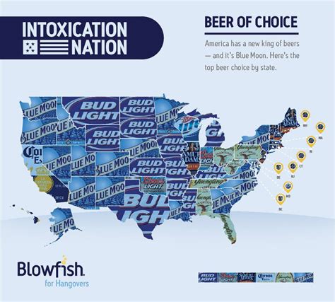 Map Americas Favorite Beers By State Beer Map Beer Map