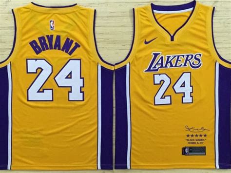 Ecseller Official Mens Nba Los Angeles Lakers 24 Kobe Bryant Yellow