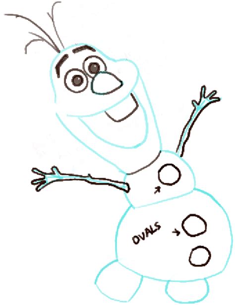 How To Draw Olaf The Snowman From Frozen With Easy Steps Tutorial How