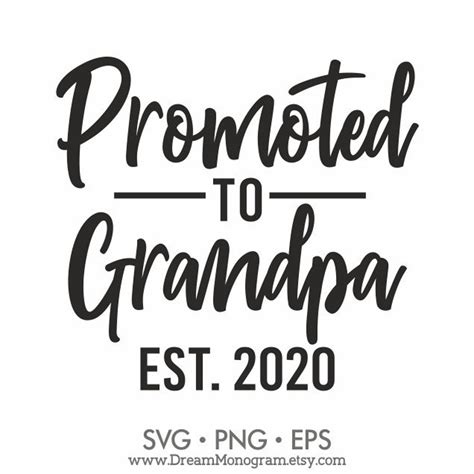 Promoted To Grandpa Est 2020 Svg New Grandpa Future Grandpa Etsy