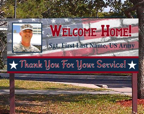 Custom Military Welcome Home Printed Hd Banner Sign Complete With Hem