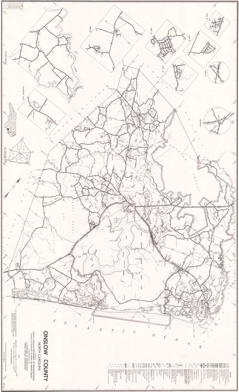 1980 Road Map Of Onslow County North Carolina