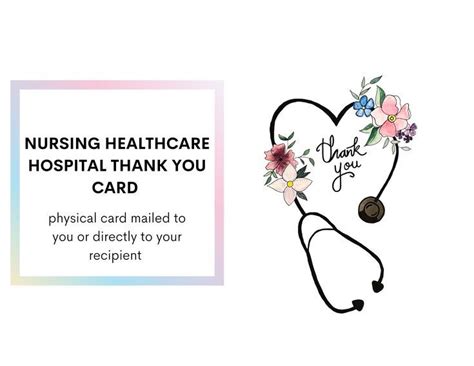 Healthcare Nursing Doctor Thank You Card Watercolor Etsy Canada