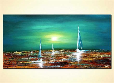 Painting For Sale The Diamond Sea Sail Boats Abstract 4325