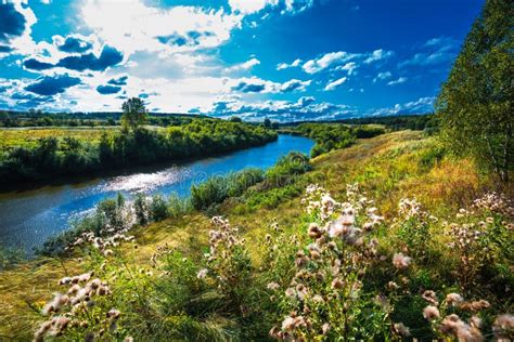 Summer River Landscape Siberia Russia Stock Photo Image Of Western