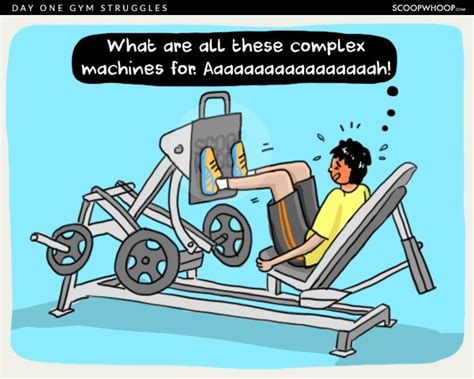These Comics On The Struggles Faced On The First Day Of Gym Are Pretty Much All Of Us Scoopwhoop