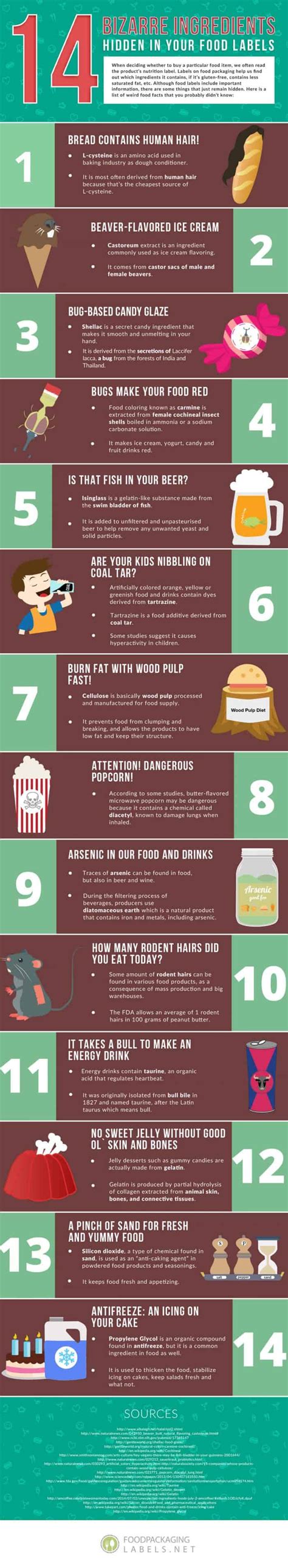 14 Bizarre Ingredients Hidden In Your Food Labels Daily Infographic
