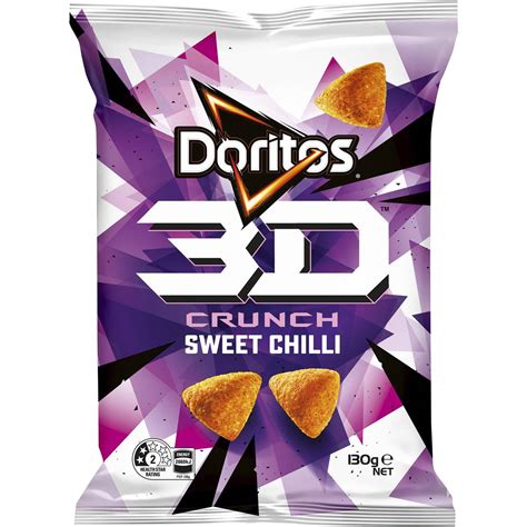 Doritos 3d Crunch Sweet Chilli Corn Chips Share Pack 135g Woolworths