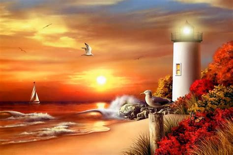 43 Fall Lighthouse Desktop Wallpaper Wallpapersafari