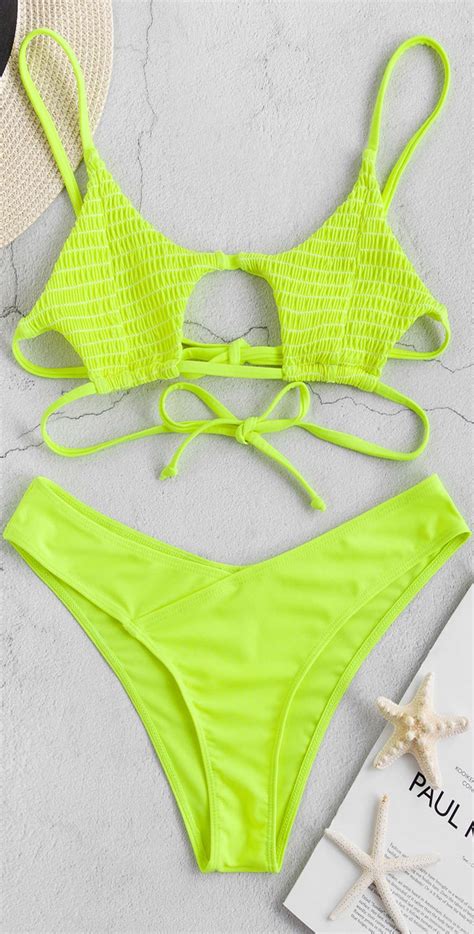 shirred strappy neon bikini set neon bikinis cute bathing suits bikinis my xxx hot girl