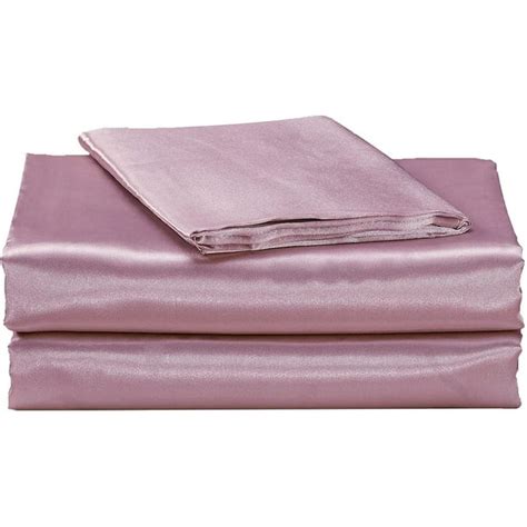 Elite Home Products 4 Piece Super Soft And Silky Satin Sheet Set Solid