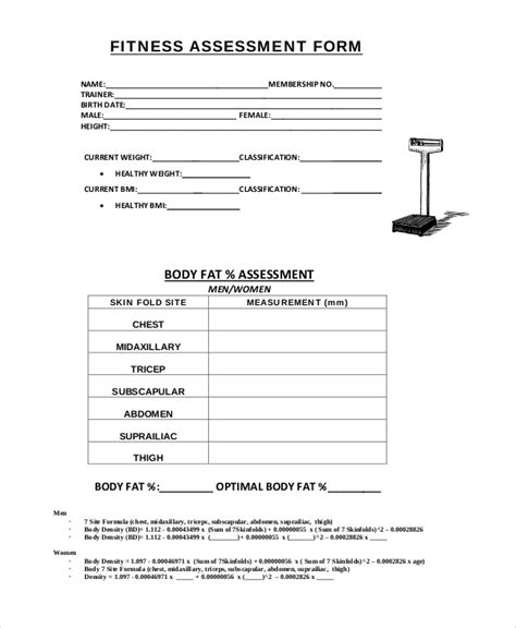 Free 10 Sample Fitness Assessment Forms In Pdf Ms Word Hot Sex Picture
