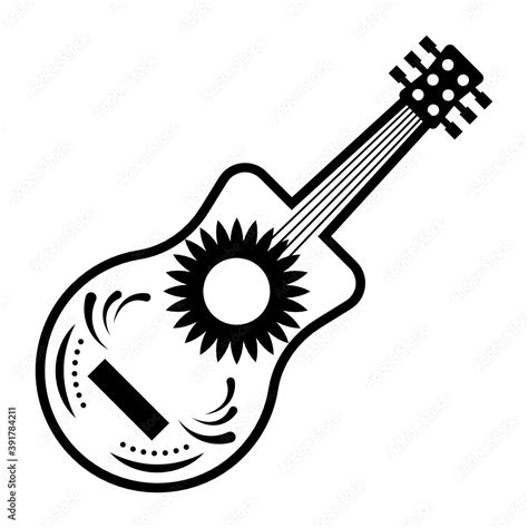 Guitarron Mexicano Concept Big Mexican Guitar Vector Icon Design