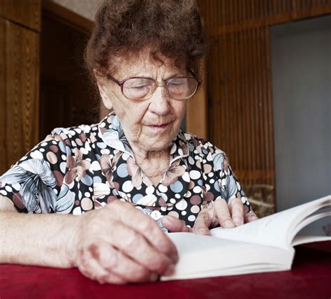 Old Woman Reading Book Stock Photo Image Of Horizontal 44531518